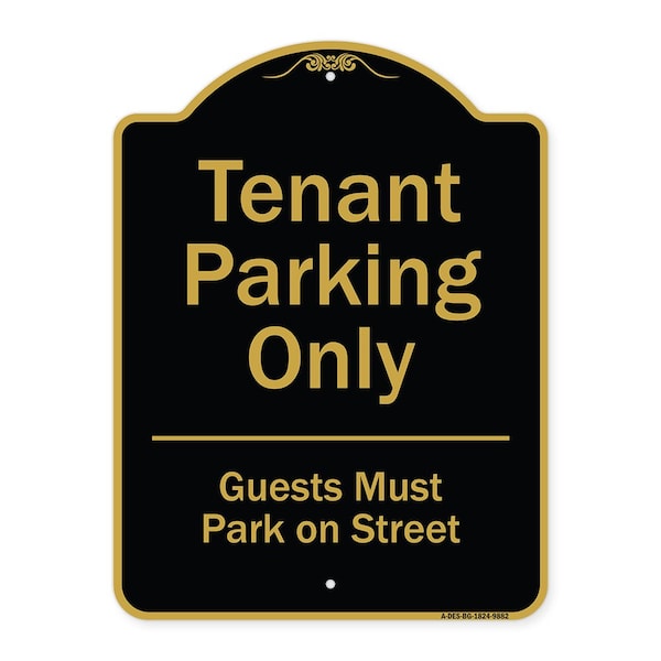 Signmission Designer Series-Tenant Parking Guests Park On Street Heavy-Gauge Aluminum, 24" x 18", BG-1824-9882 A-DES-BG-1824-9882 - main